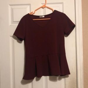 Maroon Peplum Blouse (size M)